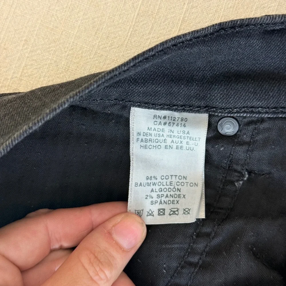 True Religion Geno Jeans Mens 42 Black Moto Biker Relaxed Slim Fit Stretch USA
